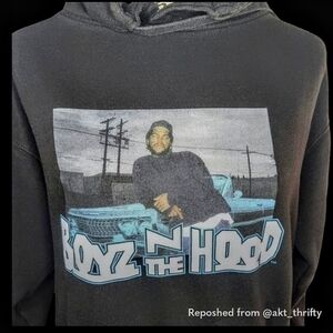 VINTAGE | CROSS COLOURS |  Boyz N The Hood | Featuring ICE CUBE | Size M Hoodie